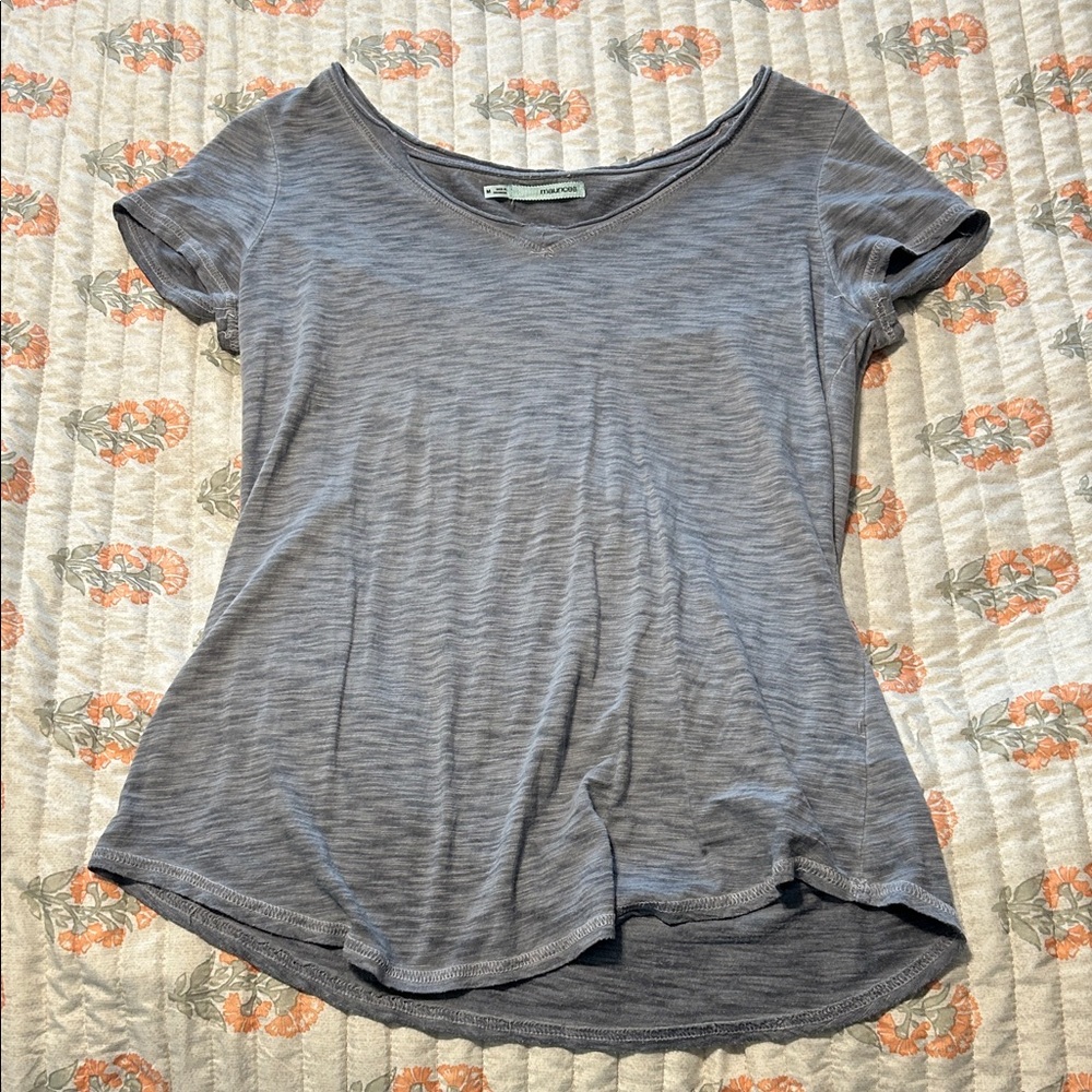 Slate Blue/Gray Short Sleeve Women's Top